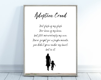 Adoption Creed | Adoption Creed Mother and Child | Adoption Gift | Adoption Quote | Adoption | Printable Wall Art | Digital Download