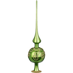 Christmas tree topper angel curls Ø 8 cm / 33 cm green opal Inge-Glas Schmuck