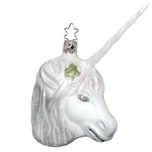 Unicorn Stardust White 8.5 cm Inge-Glas Manufactory Unicorn Christmas Decoration