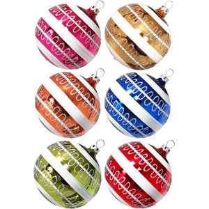 Christmas ball set Ø 8 cm 6 pcs. / box wave Schatzhauser Thuringian glass and Christmas decorations