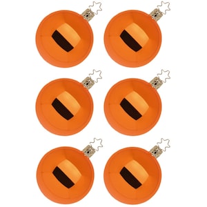 Christmas tree balls set, pumpkin orange shiny Ø 8 cm Inge-Glas® Christmas tree decorations