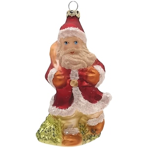 Santa Claus 11 cm, Schatzhauser Christmas tree decoration, Lauscha Glass Art