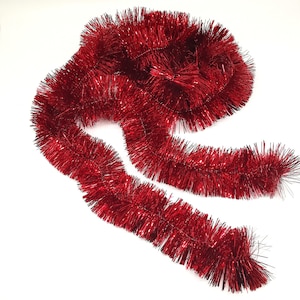 Girlande, Lametta-Girlande rot glänzend Ø 7,5cm / 270cm Weihnachtsschmuck