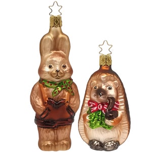 The Hare and the Hedgehog, Fairy Tale Figurine Set Inge-Glas® Jewelry