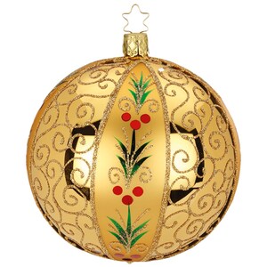 Christmas tree ball Evergreen Ø 6-10 cm inca gold gloss Inge-Glas® Christmas tree decoration