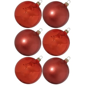 Christmas ball set Ø 8 cm 6 pcs. / box copper Schatzhauser Thuringian glass and Christmas decorations
