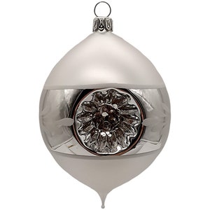 Reflex Olive, nostalgic magic Ø 8 cm 2 reflexes - Schatzhauser Christmas tree decorations, Lauscha glass art