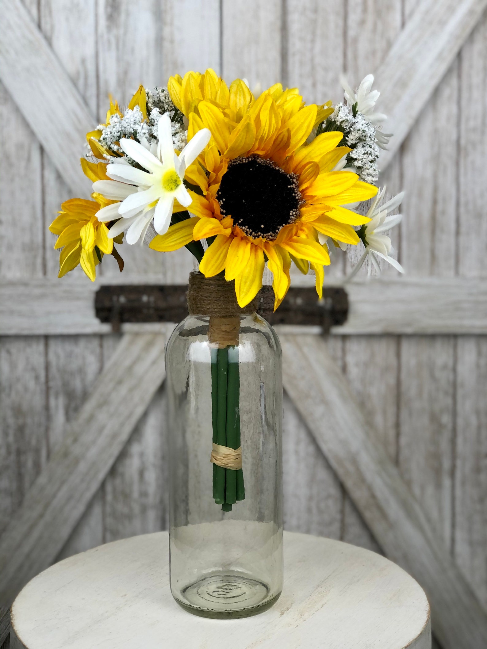 Set of 3 Glass Bud Vases, Country Decor, Vintage Country Vases, Rustic