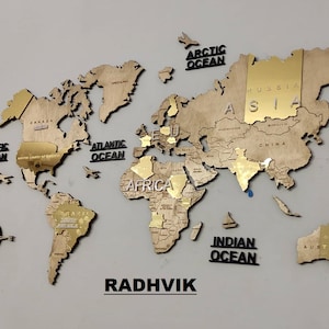 Houten wereldkaart, wereldkaart kunst aan de muur, 3D-wereldkaart, kunst aan de muur wereldkaart, houten wereldkaart, wereldkaart, 3D-houten wereldkaart, wereldkaart wand decor