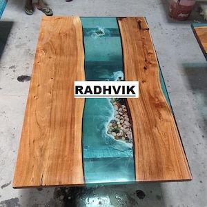 Ocean Epoxy table, Blue River table, Resin River Table, Wood Resin Table, Epoxy Center Table, Epoxy Dining Table, Walnut Table,72x36 Table