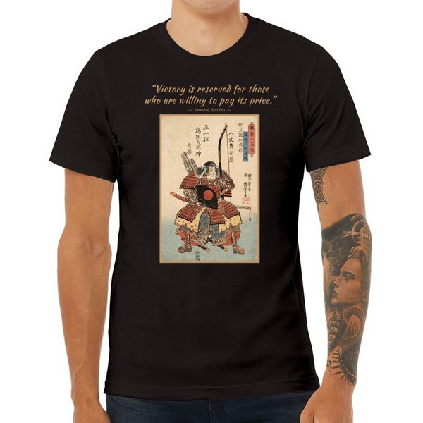 Samurai Minamoto-no-Tametomo | Japanese Samurai Vintage Shirt T-Shirt, a great gift | Retro Japanese Graphic Tee with quote | Free shipping