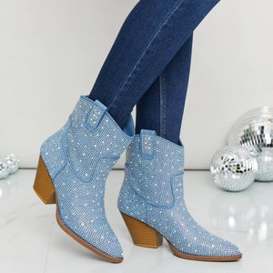 Rhinestone Ankle Booties for Women Etsy Australia