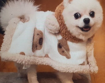 Warm winter dog coat. Cuddly dog jacket. Dog sweater. Small, Medium or Large, Dog coats to keep them warm.
