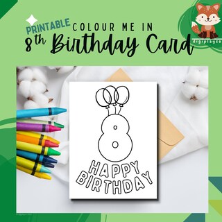 Twizler Biglietto Di Auguri Per 8° Compleanno – Bambini Ragazzi O Ragazze – Cartolina Con Banana E Barzelletta, Formato 15,5x15,5 Cm, Prodotto UK