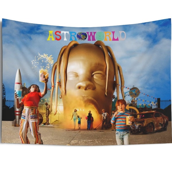 Astroworld Travis Scott Album Wall Tapestry Rap Hip-Hop Tapestries and Banners