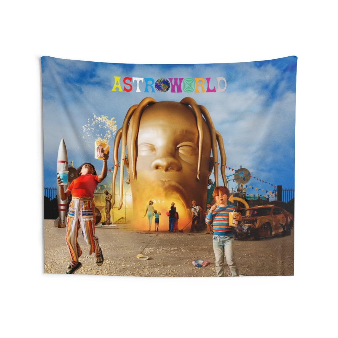 Astroworld Travis Scott Album Wall Tapestry Rap Hiphop Tapestries and