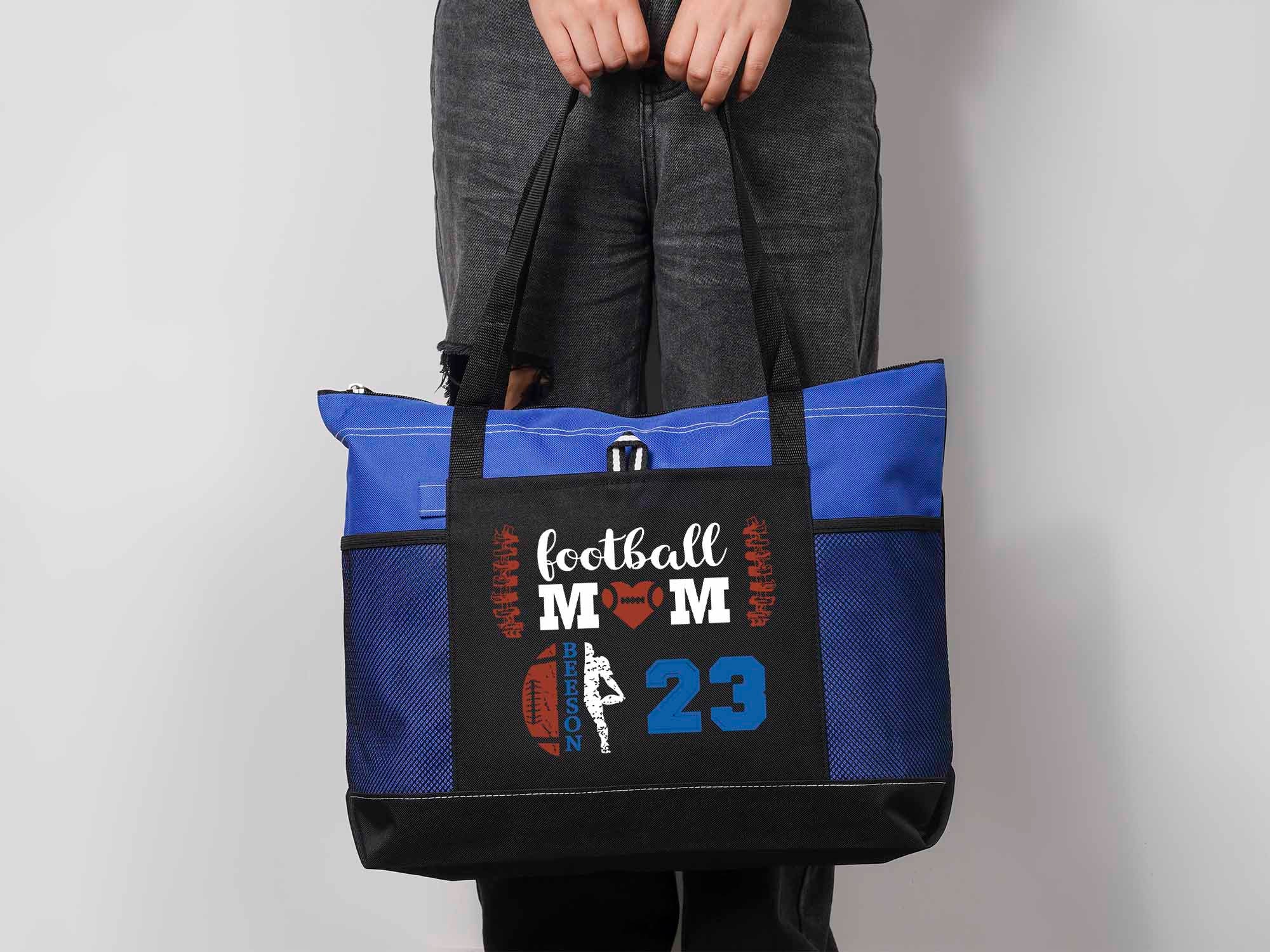 Football Tote Bag Football Mom Bag Football Team Tote Etsy