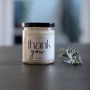 Thank You Sojakerze, 210g | Personalisierte moderne minimalistische Geschenk | Dankesgeschenk für Freund | Non-Toxic + Reinige alle natürlichen Kerze