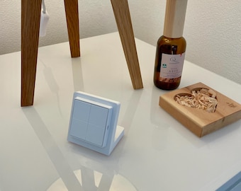 Holder for Shelly BLU Wall Switch – Clip Mount with Adhesive Tape – For Bedside Table, Shelf, TV Stand