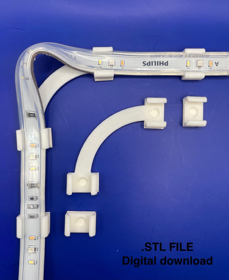 Led Bracket Click 3D Print File (.stl) Mounting Clips / Bracket for Philips Hue LED ...