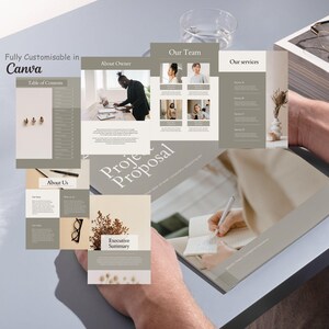 Minimalist Business Proposal Template, Client Pitch Deck, Project Management (Canva)
