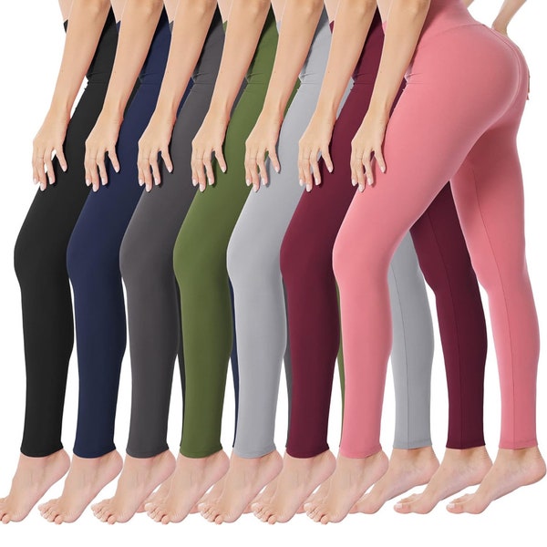 Women’s high waisted buttery soft stretch tummy control leggings