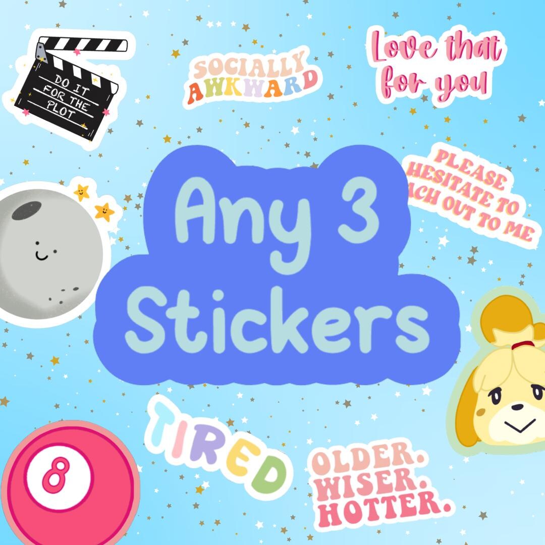 Any 3 Stickers, Sticker Bundles, Water Bottle Decals, Build Your Own ...