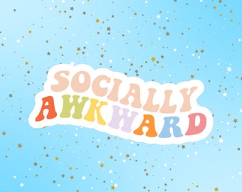 Socially Awkward sticker, funny stickers, motivation laptop decals, motivational tumbler stickers, water bottle sticker, water bottle decal