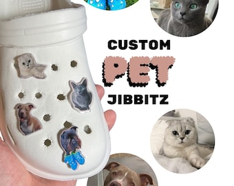 Ciondoli personalizzati PET Crocs - Jibbitz PET personalizzato - Accessori personalizzati - Jibbitz fatto a mano - Ciondoli coccodrillo fotografico - cane Jibbitz - gatto jibbitz