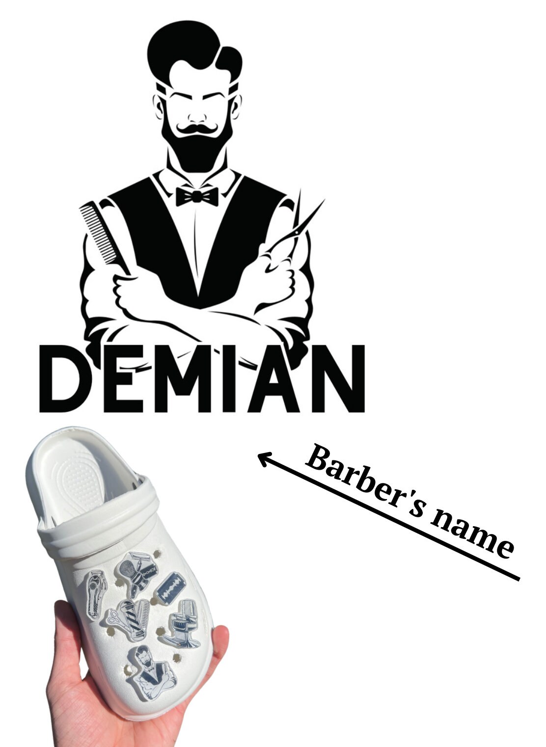 Barber Jibbitz Personalized Gift for Barbers Custom Croc Charms Etsy