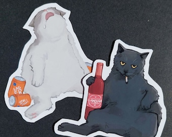 Gambina and Lager Beer Cat Sticker