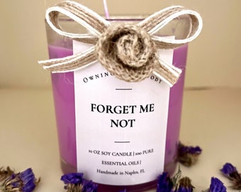 FORGET ME NOT | Botanical and Aromatherapy Candles | Soy Wax with Pure Essential Oils
