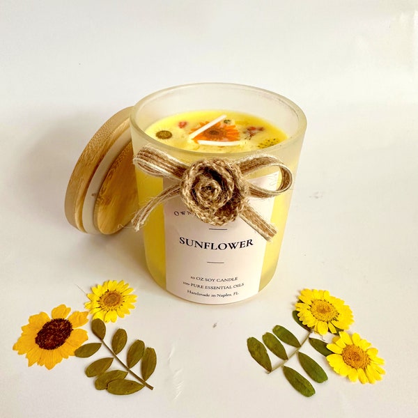 Sunflower + Other Scents and Colors | Natural Aromatherapy Candles for Any Occasion | Soy Wax with Pure Essential Oils