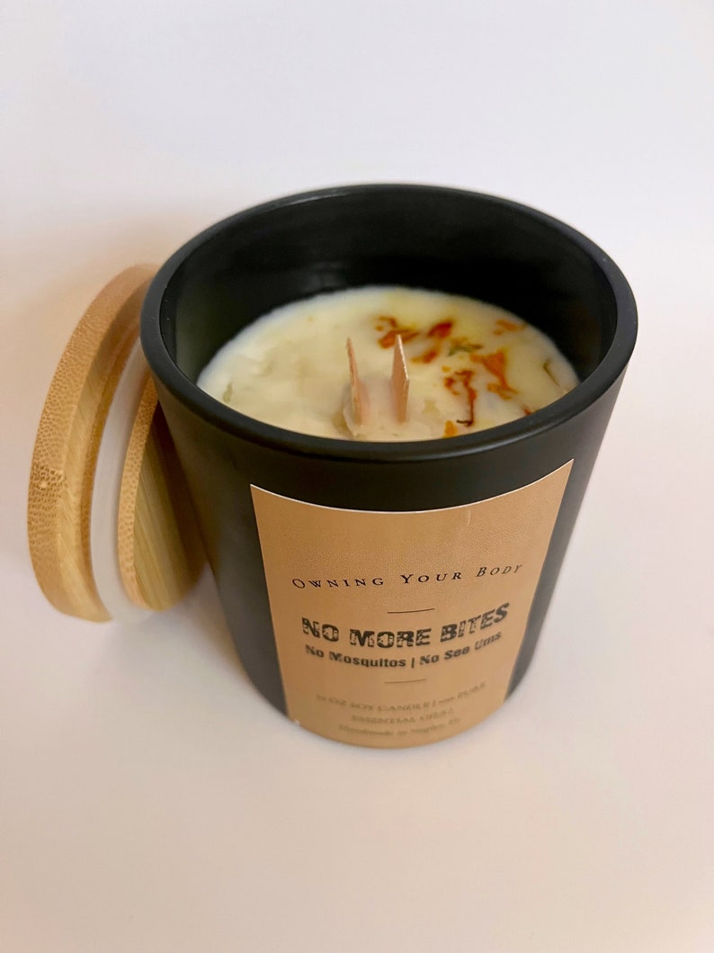 NO MORE BITES Mosquito and No See Um Repellent Candle Soy Wax With Pure
