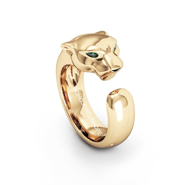 Panther Ring Tiger Ring Lion Ring Puma Ring Leopard Ring Jaguar Ring Wild Animal Rings For Women Statement Ring Mens Ring Ocelot Ring Unisex
