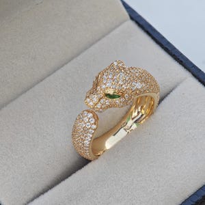 Moissanite Panther Pave Ring For Men&Women Full Eternity Leopard Ring Tiger Ring Lion Ring Jaguar Ring Puma Ring Statement Ring Ocelot Ring.