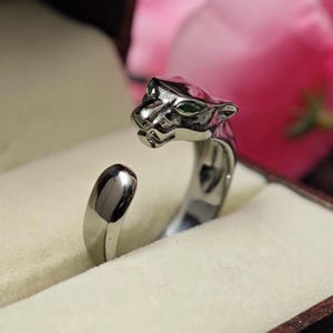 Silver Panther Ring Tiger Ring Lion Ring Puma Ring Adjustable Animal Ring For Men-Women Statement Ring Ocelot Unisex Ring Gift For Him-Her