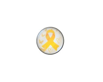 Yellow Ribbon Brooch, Childhood Cancer Awareness, Suicide, Endometriosis
