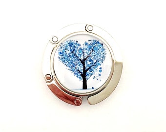 Bag hanger, decorated with glass cabochon, tree of life