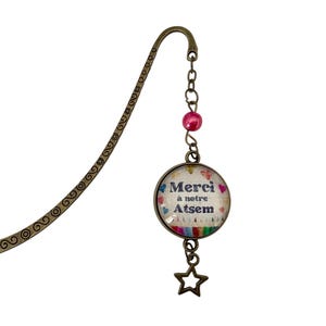 Regalo de fin de curso para atsem – marcapáginas personalizado – Gracias atsem – pequeño detalle escolar original