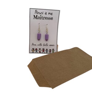 Boucles d’oreilles maitresse d’école – cadeau original pour maitresse, atsem – bijou coloré fait main – idée cadeau fin d’année scolaire