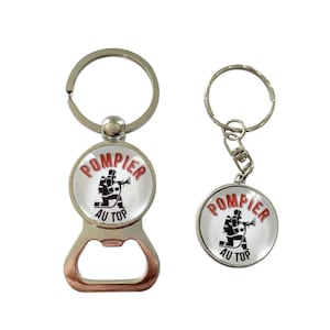 bottle opener key ring or top firefighter key ring, firefighter gift