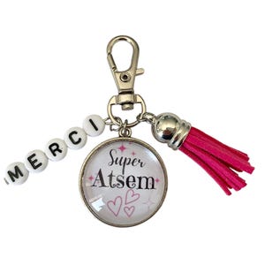 Cadeau original atsem – porte clé merci atsem – cadeau enseignant personnalisé fin d’année scolaire