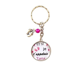 key ring aunt, what if I called you aunt; birth announcement
