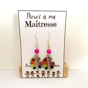Pendientes para amante, regalo de amante, atsem, maestra, aesh, paleta de pintura