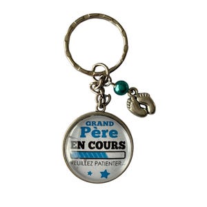 grandfather key ring in progress .... please wait ; birth announcement