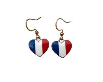 Bijou supporter France 2026 - bijou bleu blanc rouge - accessoire fans football coupe du monde 2026 boucles d oreilles bleu blanc rouge
