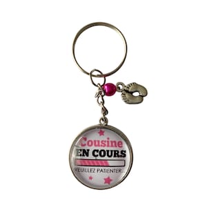 cousin key ring in progress .... please wait; birth announcement