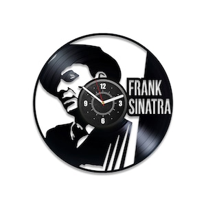 Frank Sinatra Music Wall Clock Vinyl Record Home Decor Handmade Wall Hanging Art Modern Wedding Gift for Women