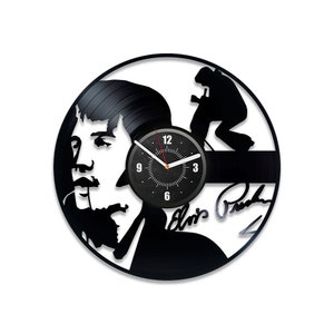 Rock n Roll King Vinyl Record Handmade Wall Clock Retro Music Art vintage Decor For Home Elvis Presley Wall Art Bday Cadeaux pour femmes